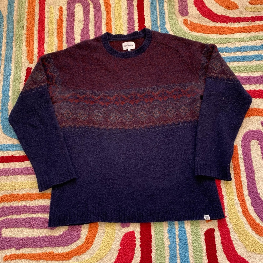 Norse Projects Birnir Pairisle Fine Merino Alpaca Solid Knit Sweater